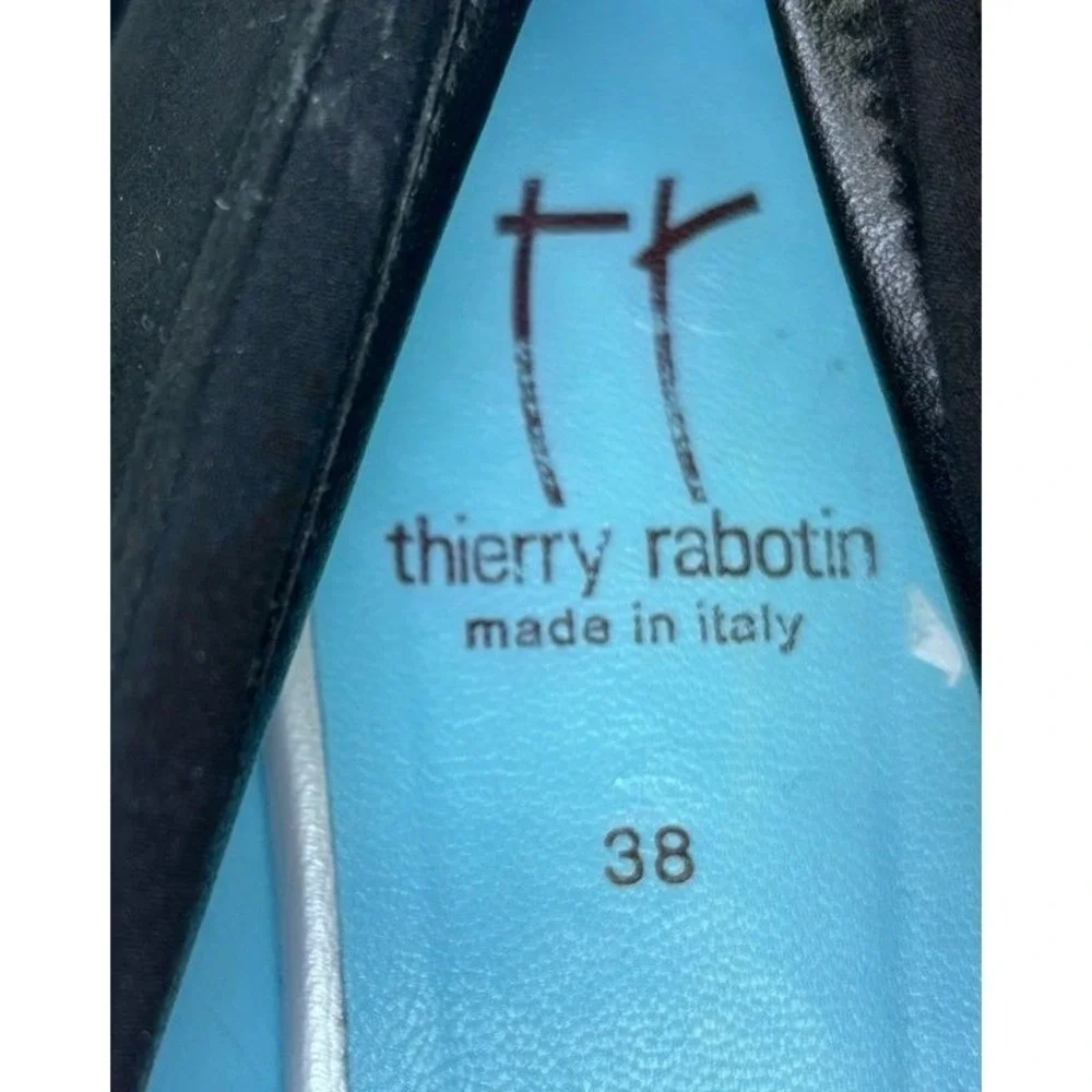 Vintage Thierry Rabotin Women's Black Suede Block Heel Pumps Career Size 38